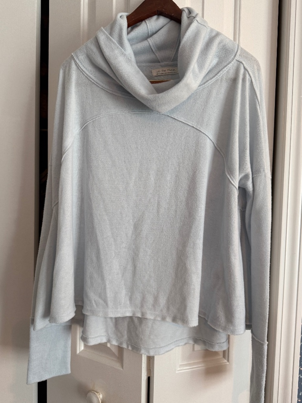 We The Free Pale Blue Oversized Cowl Neck Sweatshirt |‎ Boho Lounge Top | Medium - Picture 2 of 10